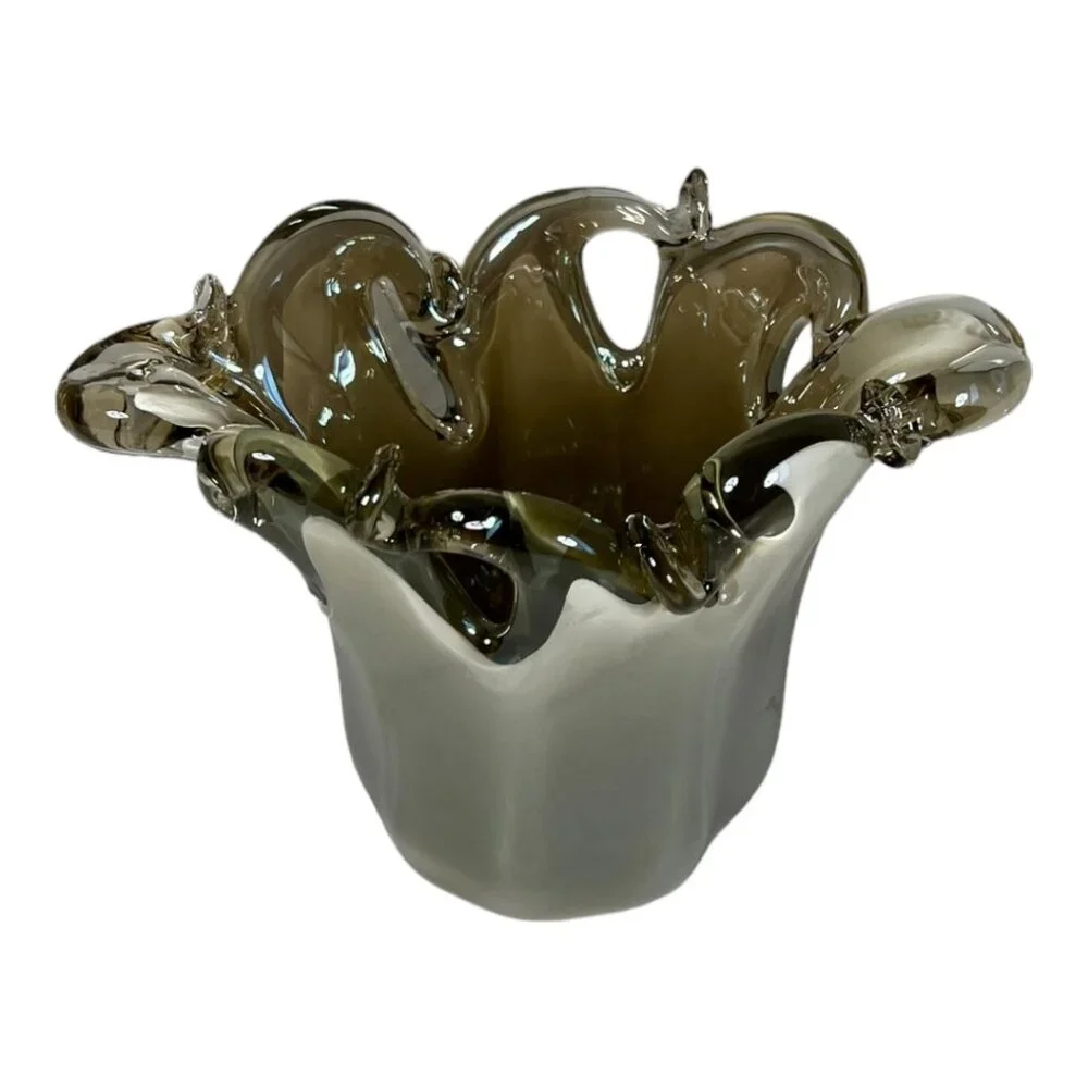 Authentic Murano‎ White Cristal Vase